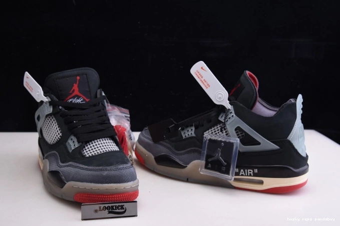 Rep Husky Retro 4 Off CV9388-001 White Bred Air Jordan x 0709